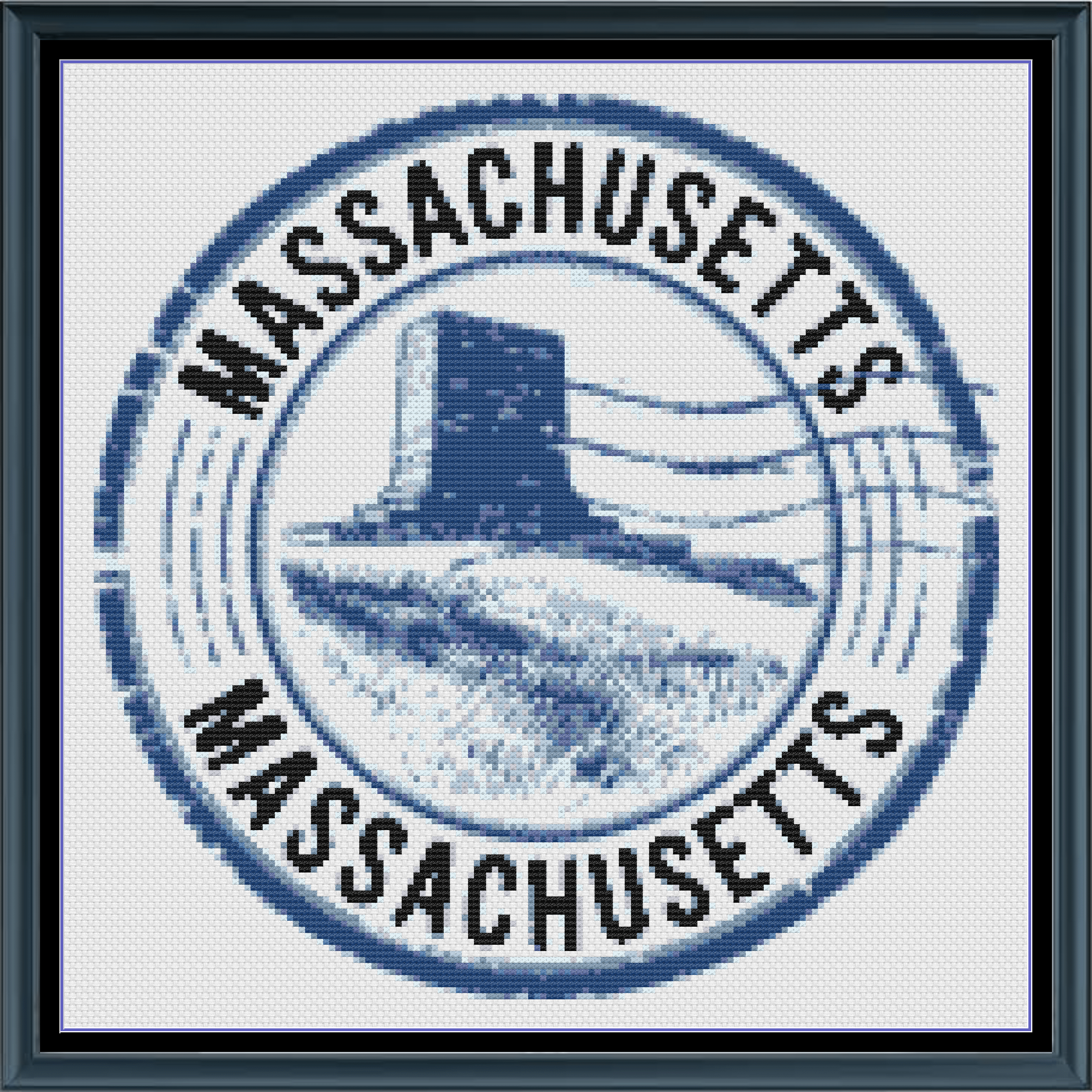 Stitching Jules Design Cross Stitch Pattern Massachusetts US State Counted Cross Stritch Pattern | Instant Download PDF